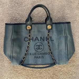 Designer Inspired Blue Tote Bag